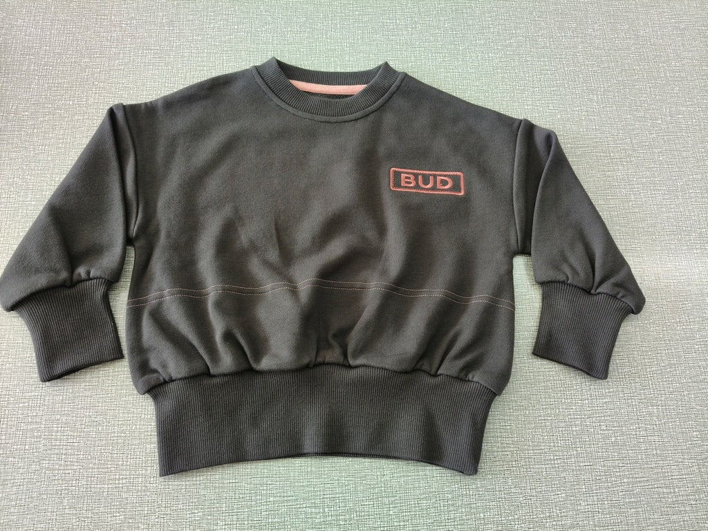 The Urban Ease Ribbed Box-Logo Crewneck