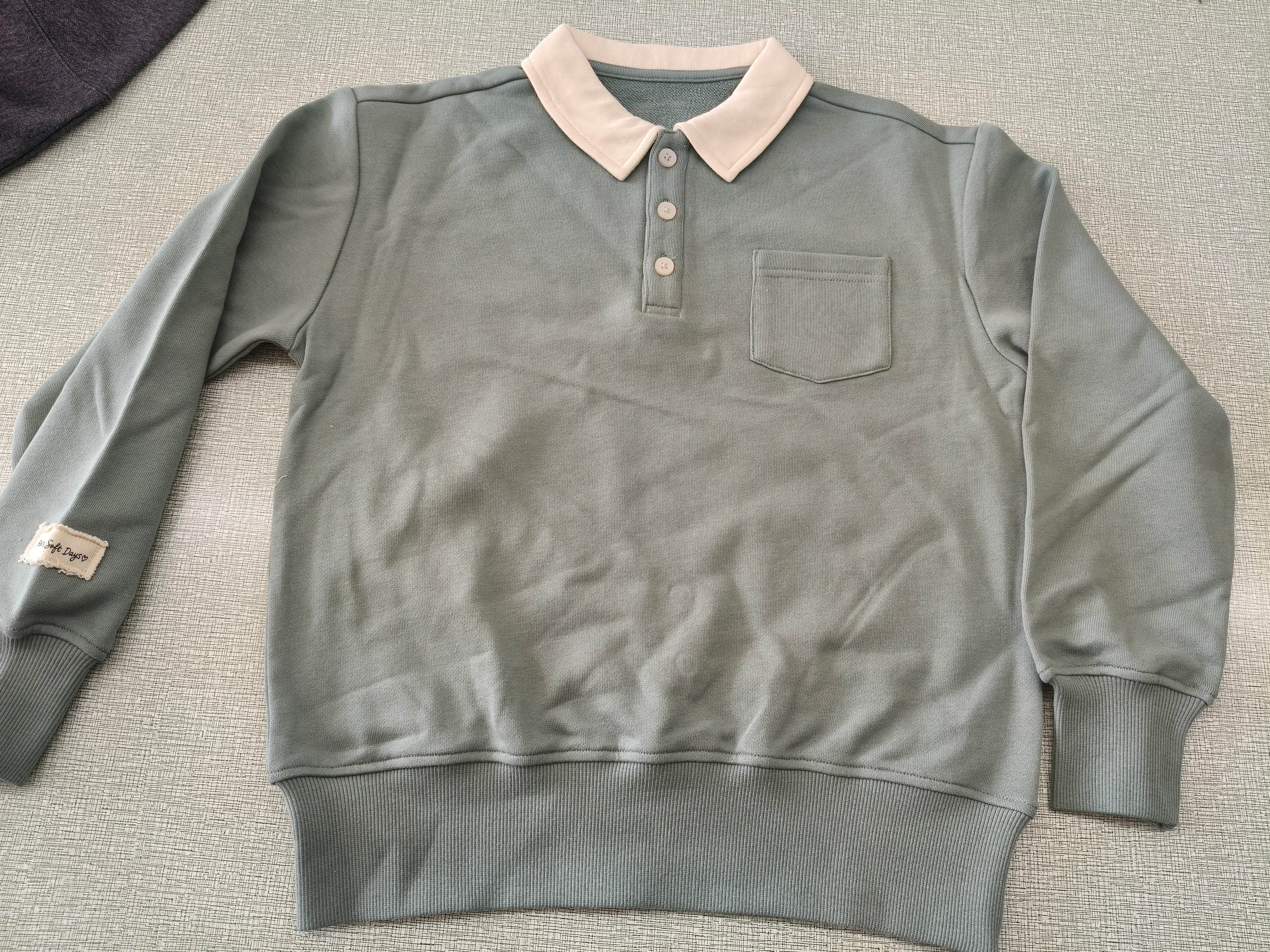 The Soft Days Contrast Polo Pullover