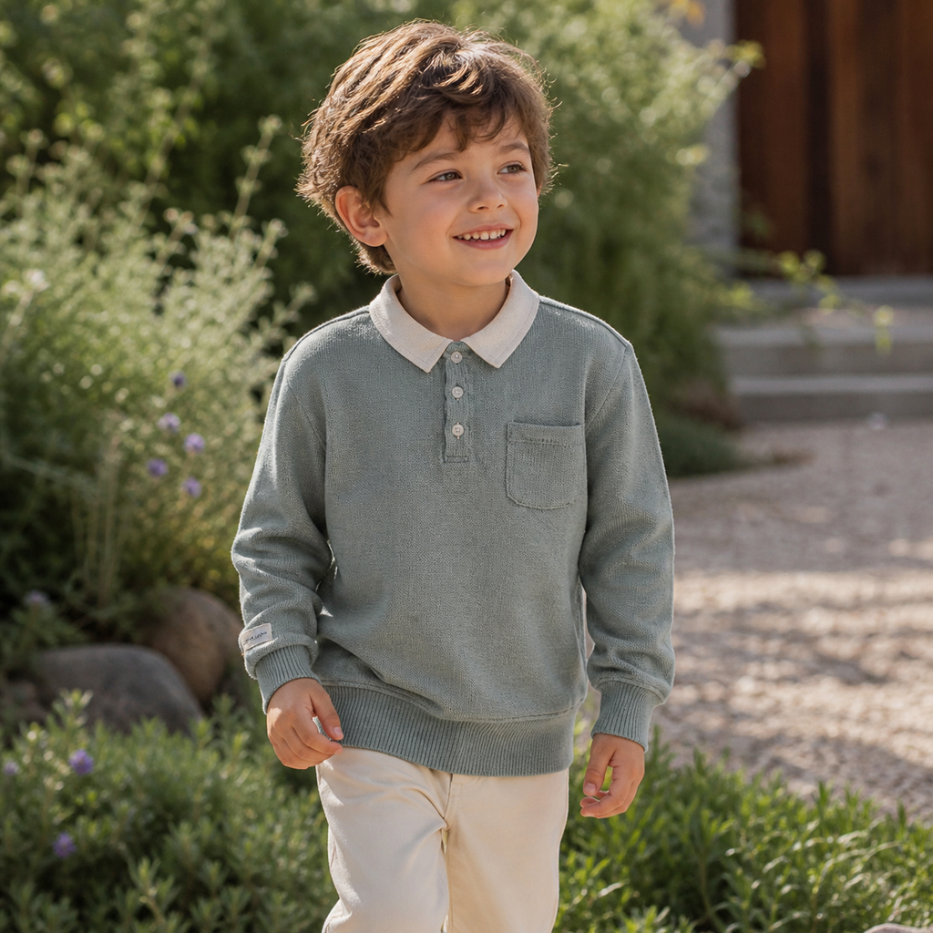 The Soft Days Contrast Polo Pullover
