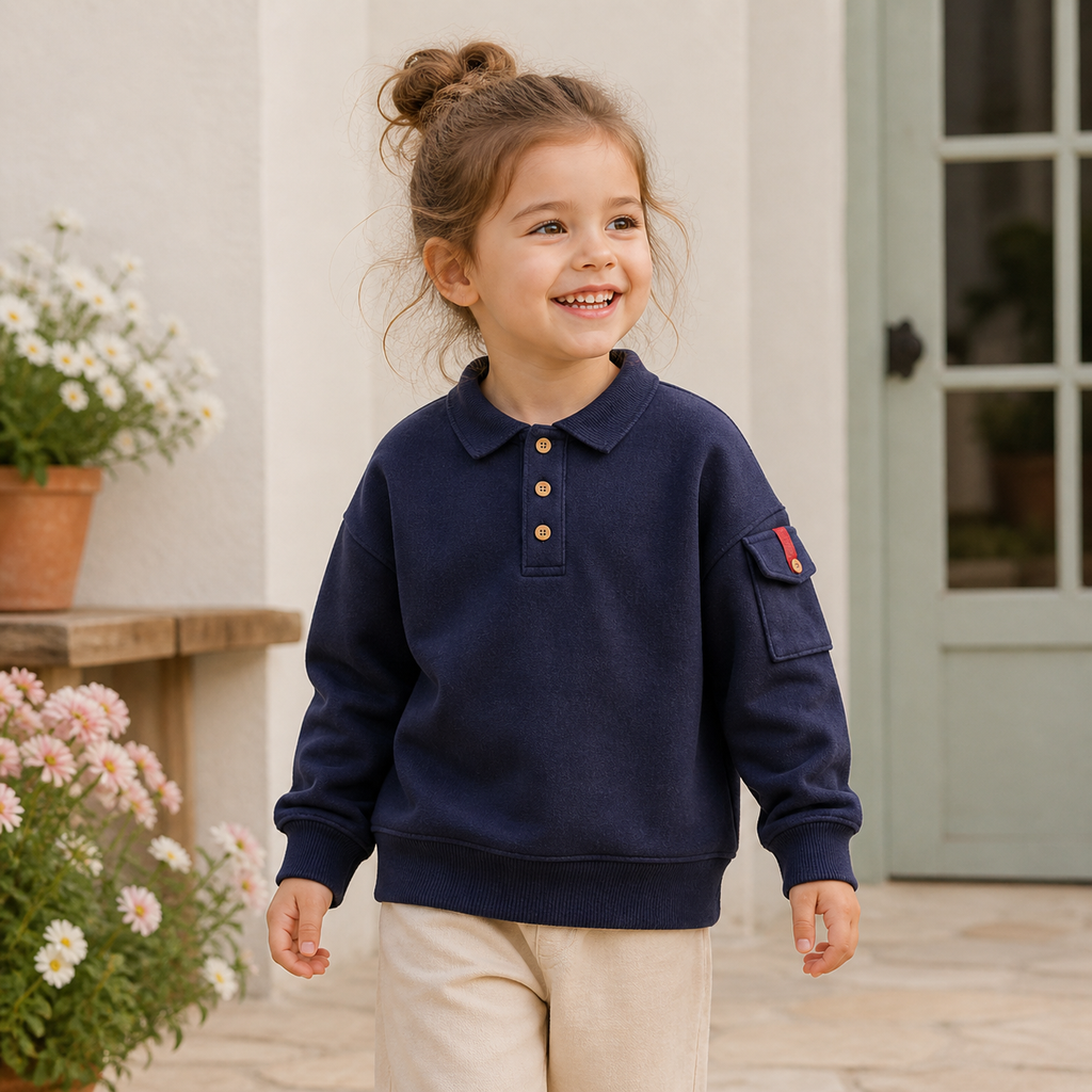 The Gentle Explorer Utility Polo Sweatshirt
