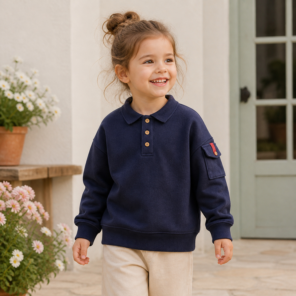 The Gentle Explorer Utility Polo Sweatshirt