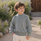The Soft Days Frill-Edge Mock-Neck Pullover