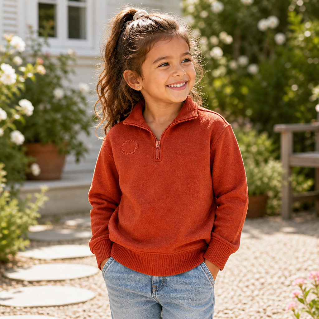 The Rust Horizon Quarter-Zip Pullover