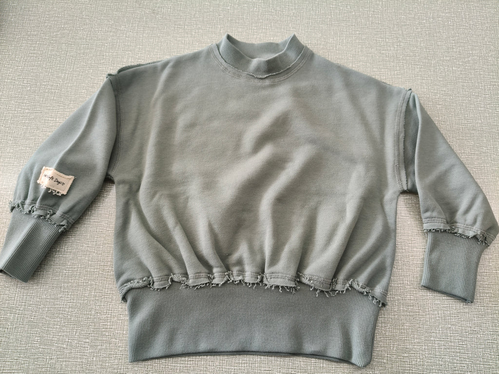 The Soft Days Frill-Edge Mock-Neck Pullover