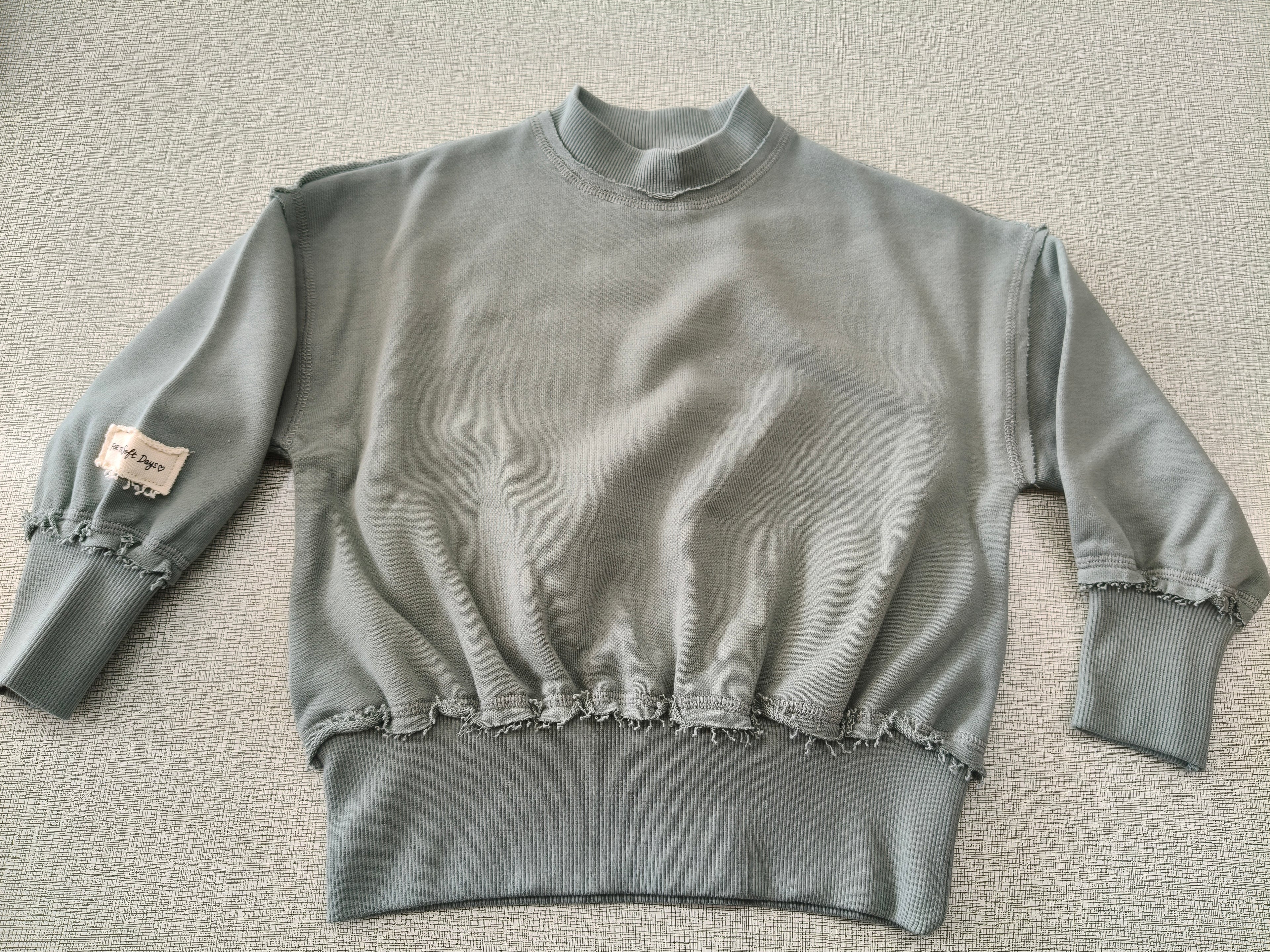 The Soft Days Frill-Edge Mock-Neck Pullover